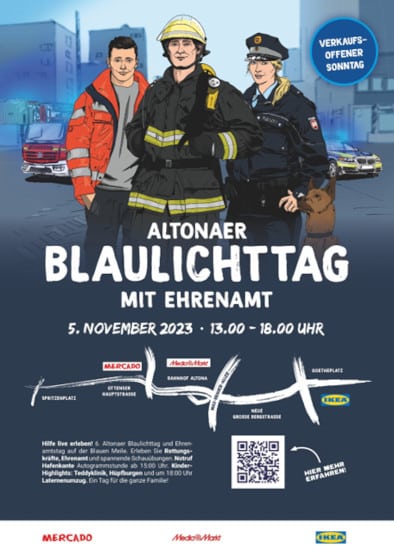 Plakat zum Altonaer Blaulichttag